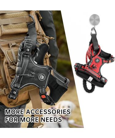 Nestroad Large Dog Harness & Leash Set - Red Size L for Dogs 38-48cm Neck & 48-74cm Chest | Includes Dog Seat Belt - Buy Online on GoSupps.com