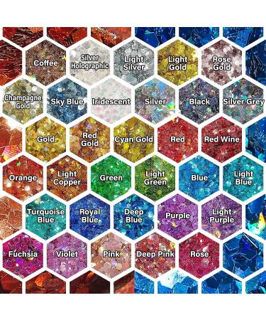 Blue Holographic Chunky Glitter Mix - 3.5oz (100g) for Nail, Body, Face, Hair, Slime & Epoxy Resin - Buy Online on GoSupps.com