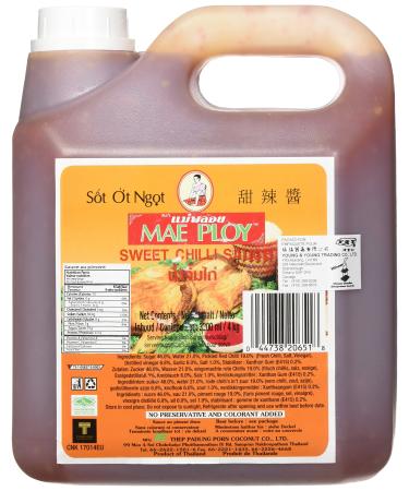 Mae Ploy Thai Sweet Chilli Sauce (8.8 Pounds Total 108oz) Huge Jug Versatile Dipping Sauce