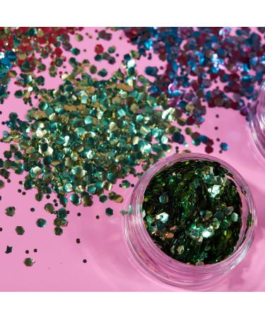 Buy Mystics Eco-Friendly Organic Glitter - 100% Cosmetic Safe Degradable 3G Set (5 Colors) for Face Body Nails & Hair | Moon Glitter - Buy Online on GoSupps.com