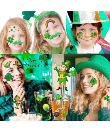 VANTATY St. Patrick's Day Tattoos - 32 Sheets, 248+ PCS Lucky Clover Temporary Tattoo Stickers for Kids & Adults - Buy Online on GoSupps.com