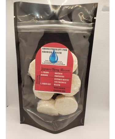 Shower Steamers 6 Pack Japenese Cherry Blossom with White Lily by Aromatherapy for Shower and Bath