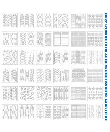 HipGirl Nail Art Stickers & Decals French Manicure Kit-36 Sheets of French Tip Guides Nail Polish Strips,French Nail Guide Stickers Nail Tools,Nail Decals Nail Vinyls Nail Stickers for Nail Art Design Trackable, 36 Sheets