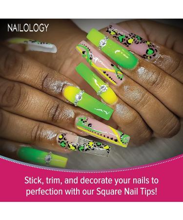 Extra Long Clear Square Nail Tips by Nailology - 360 Piece Acrylic False Nail Extension Tips - Buy Online on GoSupps.com