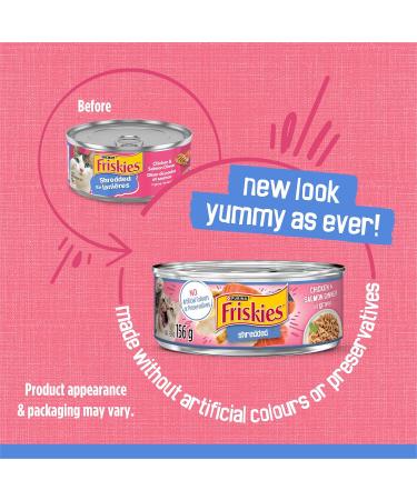 Friskies Shredded Wet Cat Food Chicken & Salmon Dinner - 156 g Can (24 Pack) PET_FOOD - Buy Online on GoSupps.com