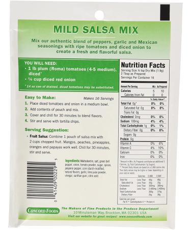Concord Foods Mild Salsa Mix - 1.06 oz | Pack of 18 | Flavorful & Versatile - Buy Online on GoSupps.com