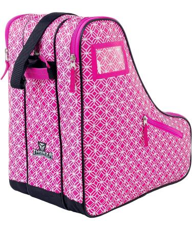 Thorza Pink Roller Skate Bag for Girls - 3 Zippered Pockets - Inline, Quad, Ice Skates - Carry Handle and Shoulder Strap - Skating Accessories Storage - Buy Online on GoSupps.com
