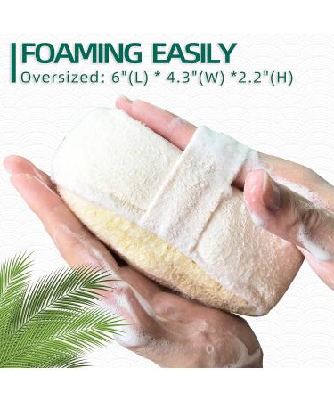 2 Pack Exfoliating Loofah Sponges - Natural Body Scrubber for Bath Spa Skin Care - Organic Men Women - Buy Online on GoSupps.com
