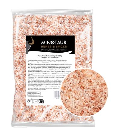 Minotaur Salt | Pink Salt Crystals from the Himalayas of Pakistan 2 x 1300 g (2.6 Kg) | Medium grain Himalayan salt for grinding