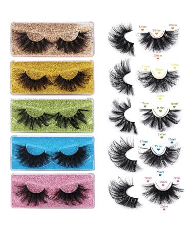 10 Pairs Mink Fluffy 25mm Fake Eyelashes Pack - Long, Thick, Handmade, Reusable - 8D Volume Lashes - Mixed Styles - Bulk Value Set - Buy Online on GoSupps.com