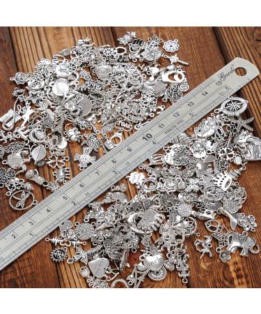 YUEAON 300pcs Charms for Jewelry Making - Craft Supplies Kit for Bracelet, Necklace, Earring - Wholesale Tibetan Silver Accessories - Buy Online on GoSupps.com