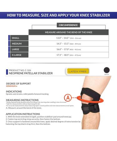 OTC Patella Stabilizer Kneecap - Neoprene Support Brace Medium Size Black | International Shipping Available - Buy Online on GoSupps.com