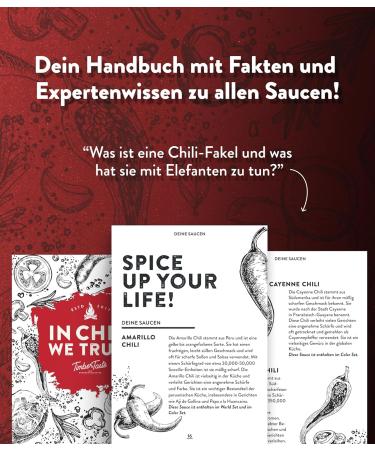 Timber Taste Chili Sauce Gift Set | Exotic Hot Sauce Collection | Perfect Gift for Fathers Day | 5 x 40 ml Sharp Sauces for Men & Women - Buy Online on GoSupps.com