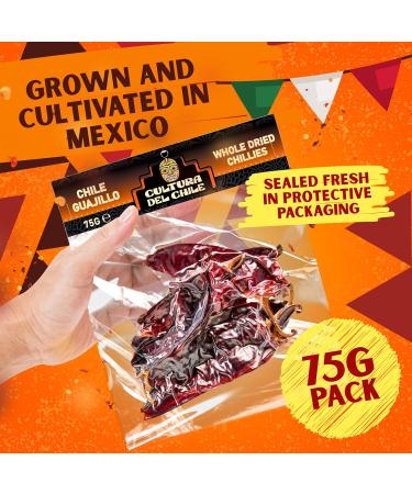  Cultura Del Chile Guajillo Whole Dried Chillies 75g - All Natural Mild to Medium Heat with Bold Smoky Flavour for Authentic Mexican Taste. Gr - Buy Online on GoSupps.com