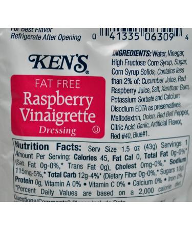 Kens Fat Free Raspberry Vinaigrette Dressing 1.5oz, Case of 60 - Pack of 60 | Buy Online - Buy Online on GoSupps.com