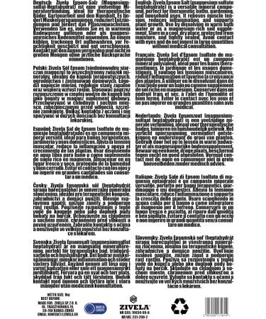 Sel d'Epsom 1kg | Sel d'Epsom pour le bain 1kg | Sel amer Sulfate de magn sium | Sel de bain de qualit pharmaceutique - 100% pur | Sel naturel - Buy Online on GoSupps.com