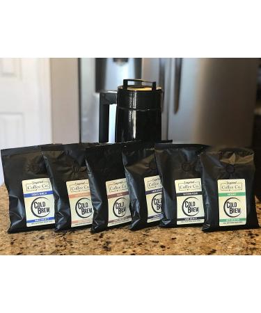 Flavored Cold Brew Coffee Sampler Pack - Coarse Ground - Inspired Coffee Co. - 6 x 4 oz. Bags - Buy Online on GoSupps.com
