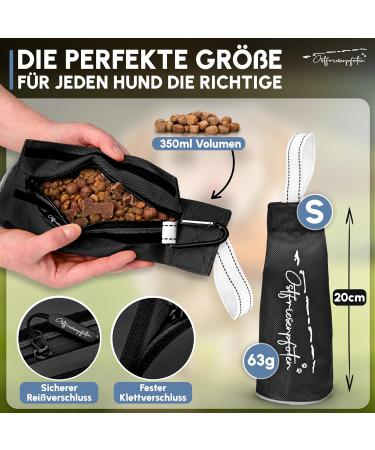Ostfriesenpfoten Enno Feed Bag - Durable & Washable Black Size S | No Metal Eyelet | Perfect for All Dog Breeds | Includes Agility Training eBook - Buy Online on GoSupps.com