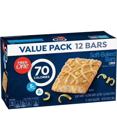 Fiber One 70 Calorie Soft-Baked Bar, Lemon Bar, Value Pack, 0.89 oz, 12 ct