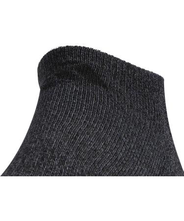 adidas Men's Athletic Cushioned 6-Pack No Show Socks - Black/Onix Grey - Large - Buy Online on GoSupps.com
