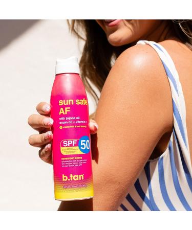 b.tan Sunscreen Spray SPF 50 | Hydrating Sun Safe AF Body Spray | Vegan & Cruelty Free | 7 Fl Oz - Buy Online on GoSupps.com
