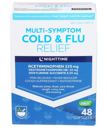 Rite Aid Multi-Symptom Nighttime Cold & Flu Relief Softgels - 48 Count (New)