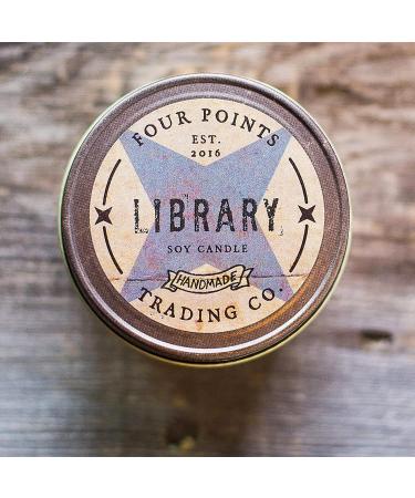 Library Scented Candle - 100% Soy Aromatherapy - Ideal Gift for Book Lovers - 4oz | Four Points Trading Co - Buy Online on GoSupps.com