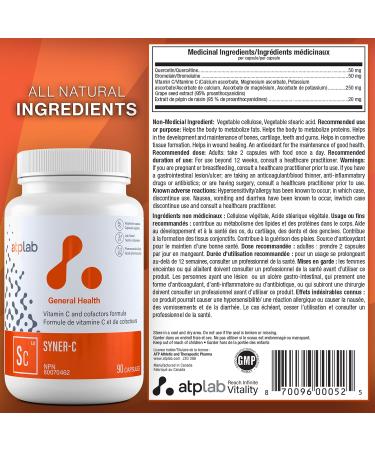 ATP LAB | Syner-C 90 caps | Syner-C The Ultra-Potent chelated Vitamin C Formula Combined with quercetin for Optimal Immunity. - Buy Online on GoSupps.com
