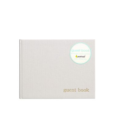 Pearhead Gender Neutral Baby Shower Guest Book - Ivory Linen with Gold Print - Buy Online on GoSupps.com