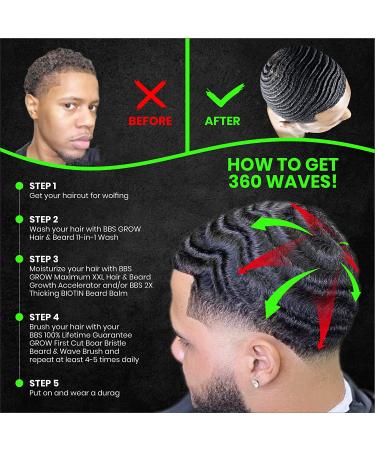 GROW First Cut Boar Bristle Beard & Wave Brush for Men 360 - USA Made - Stimulate Growth, Exfoliate, Detangle, Moisturize - Improve Circulation & Blood Flow - Buy Online on GoSupps.com