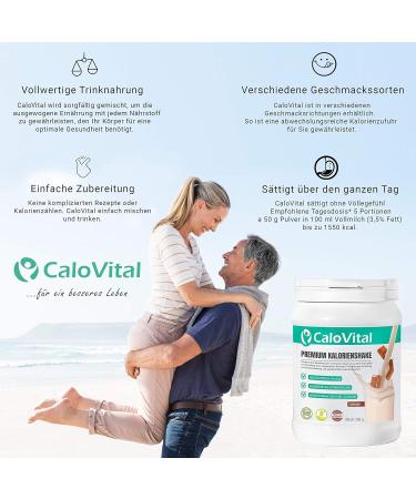 CaloVital Drinking food with high calories for weight gain carbohydrates and proteins as a calorie shake high dose with many vitamins premium quality from Germany white chocolate 500 g - Buy Online on GoSupps.com