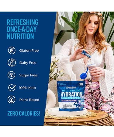 Hydronique Elderberry Hydration Packets | Sugar Free Electrolytes Powder | Travel Rehydration Immunity | Vitamins & Minerals | 30 Packets - Buy Online on GoSupps.com