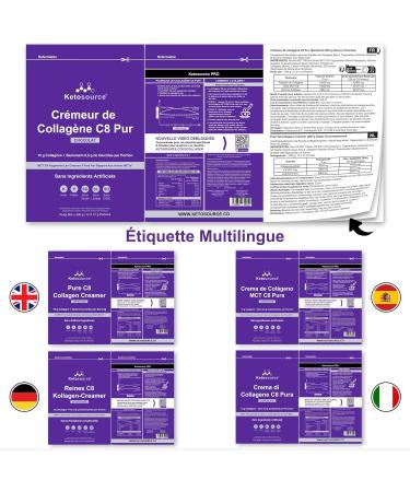 Pure Collagen Cream C8 | Lump-free Easy Blend | Keto Collagen & Chocolate Cream for Coffee | No Artificial Additives | MCT Cream Powder | 500g | Ketosource  - Buy Online on GoSupps.com