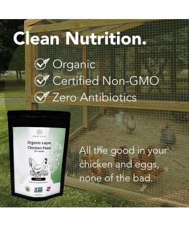 Graze Haven Layer Chicken Feed 2lbs - Organic Non-GMO Antibiotic-Free | Better Eggs Optimal Nutrition | High Protein Eco-Friendly | Made in Canada 907 g (Pack of 1) - Buy Online on GoSupps.com