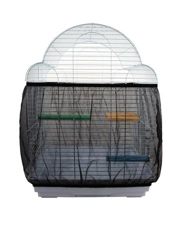 GAGILAND Bird Cage Seed Catcher Mesh Birdcage Cover Seeds Guard Netting Parrot Cage Skirt L( Fit Cage 52"77")