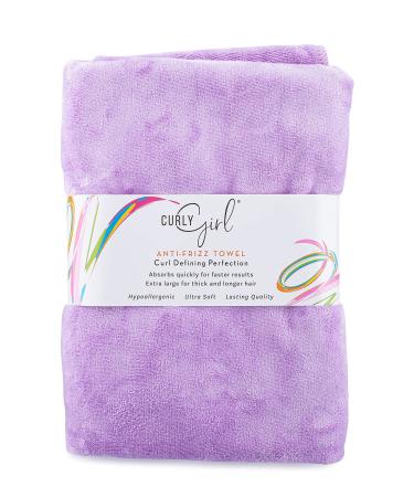 Curly Girl, Curly Hair Towel, Large Microfiber 22" x 39", Super Absorbent Lavender