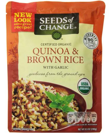Seeds of Change Quinoa & Brown Rice with garlic, 8.5 oz (Pack of 6) 8.5 Ounce (Pack of 6)