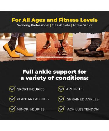 Adjustable Ankle Brace for Women and Men - Arch Support for Plantar Fasciitis & Achilles Tendonitis - Copper Infused Nylon - Size Large - Buy Online on GoSupps.com