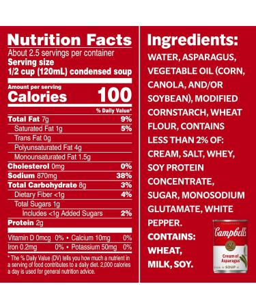 Campbell's Condensed Cream of Asparagus Soup, 10.5 oz Can - Buy Online on GoSupps.com