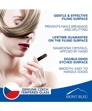 Large Crystal Nail File with Swarovski Elements Hand Made Czech Tempered Glass Lifetime Guaranty in Suede Sleeve (Fireopal) - Buy Online on GoSupps.com