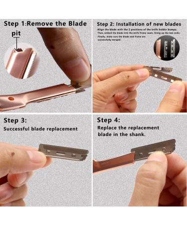 Aifkugy Eyebrow Razor for Women - 10 Blades Eyebrow Trimmers & Facial Razors - Rose Gold - International Shipping Available - Buy Online on GoSupps.com