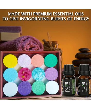 Aromatherapy Shower Steamers Gift Set - 12 Therapeutic Shower Bombs with Essential Oils | Long Lasting Vapor Tablets for Home Spa Therapy - Buy Online on GoSupps.com