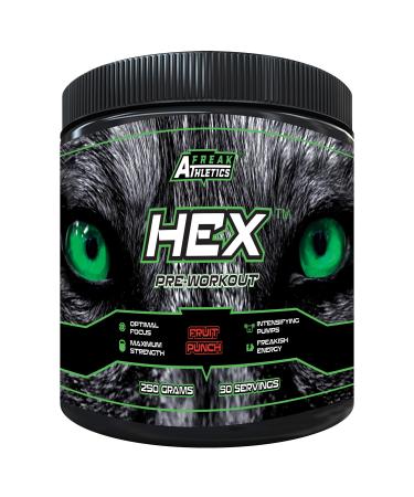 Hex Pre Workout 'Fruit Punch' - The Ultimate Pre Workout Supplement by Freak Athletics - Pre Workout Powder Available Fruit Punch - Strawberry Lime (Fruit Punch)