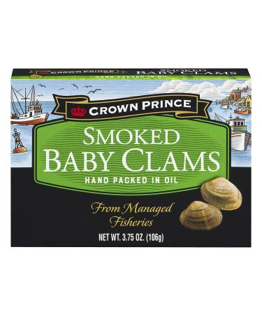 Crown Prince Smoked Baby Clams 3.75oz (Pack of 12) - Premium Seafood Delicacy - Buy Online on GoSupps.com