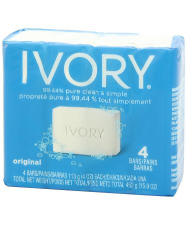 Ivory Original 4-Count Bath Size Bars 4 Ounce - Pack of 4 | Gentle Cleansing Bar Soap - Buy Online on GoSupps.com
