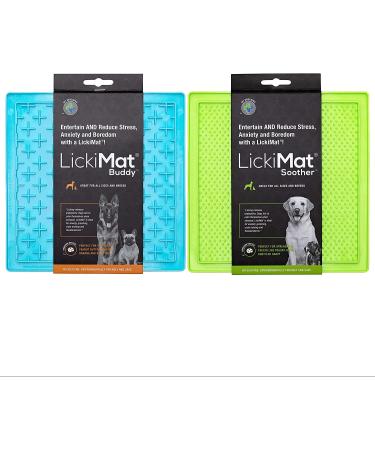 Lickimat Classic Dog Slow Feeder | Boredom & Anxiety Reduction | Perfect for Treats & Peanut Butter | Fun Alternative to Slow Feed Bowl | Green & Turquoise - Buy Online on GoSupps.com