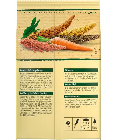 Vitastropic Sittich Pearl Budgie Feed - Premium High-Quality Seeds & Sun-Ripened Grains - Enriched with Herbs - 2-Pack (500g Each) - Buy Online on GoSupps.com