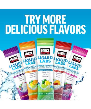 Force Factor Liquid Labs Electrolytes Powder Packets Tropical Fruit Hydration Packets to Make Electrolyte Water with 5 Essential Electrolytes Vitamins Minerals and Antioxidants 20 Stick Packs Liquid Labs Base Tropical  - Buy Online on GoSupps.com