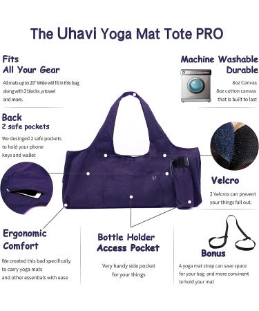 Uhawi Large Purple Yoga Mat Bag with 4 Pockets and Carrying Strap - Lightweight & Durable - Buy Online on GoSupps.com