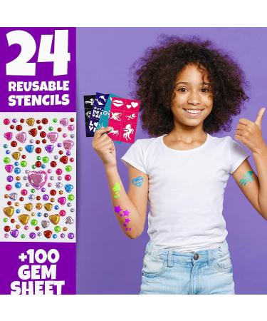 Blue Squid Face Painting Kit for Kids - 22 Color 160pcs with Stencils & Book | Non-Toxic Halloween Makeup | Professional Face Paint Set - Buy Online on GoSupps.com